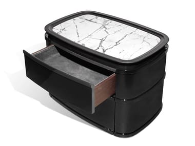 NOMOS - Rounded wooden bedside table with drawers by Visionnaire