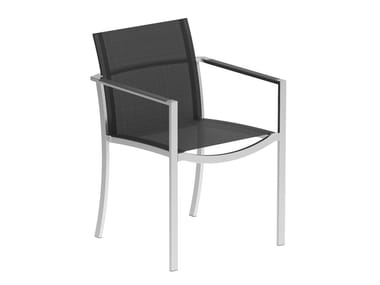 O-ZON - Batyline¢ç garden chair with armrests by Royal Botania