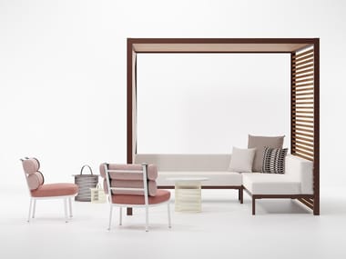 LOUNGE PAVILION - Gazebo with bench by Kettal