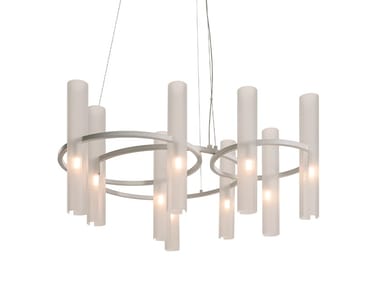 REEDS - Glass chandelier by Turri