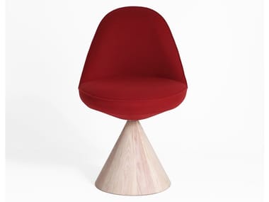 ROMBY - Swivel solid wood and fabric chair by Porro