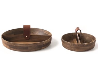 SELLERIA 03/04 - Round walnut tray by Arte Brotto