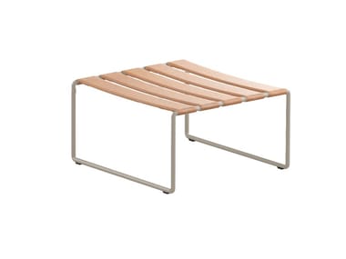 STRAPPY - Square Imitation leather garden footstool by Royal Botania