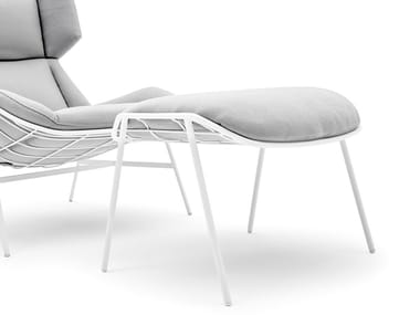 SUMMER SET - Rectangular fabric garden footstool by Varaschin