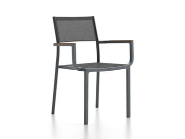 SUNNY - Stackable aluminium garden chair with armrests by Atmosphera