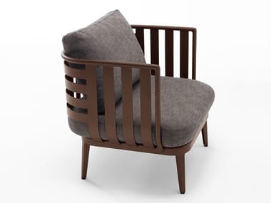 THEA 001 - Fabric and alluminium garden armchair with armrests by RODA