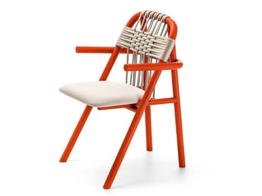 UNAM 02 C - Wooden restaurant chair with armrests by Very Wood