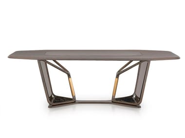 VINE - Wood and glass table by Turri