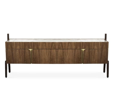 VITTORIO - Walnut sideboard with doors with drawers by Essential Home