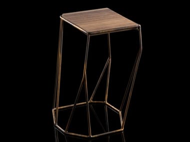 W - Square solid wood high side table by Henge