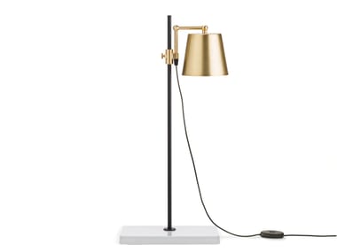 LAB LIGHT - LED adjustable brass and steel table lamp by Karakter