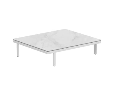 ALURA LOUNGE - Rectangular powder coated aluminium garden side table by Royal Botania