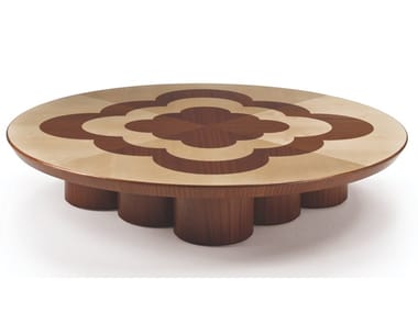 ARCHWAY CT - Low birch and mahogany coffee table by Fratelli Boffi