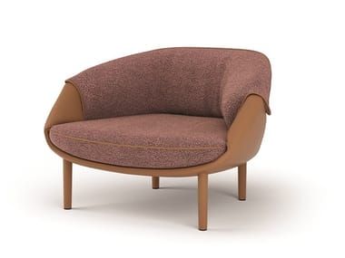 RIBAN - Fabric and leather armchair by Turri