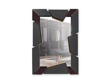 ATHOS - Rectangular wall-mounted leather mirror by Luxxu