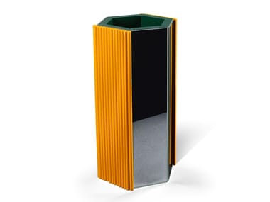 BAMBOO - Mirrored glass and wooden vase by Visionnaire