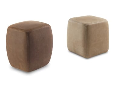 BETTY - Low upholstered leather stool by Riva 1920