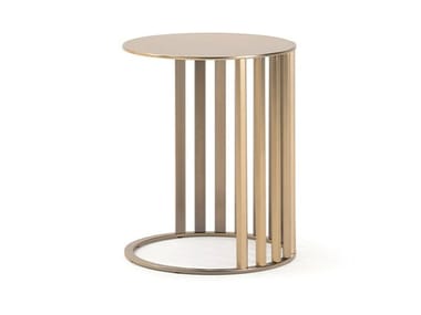 ROMA - Round metal high side table by Turri