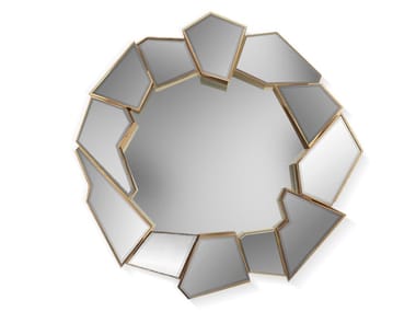 CRACKLE - Round framed wall-mounted mirror by Luxxu