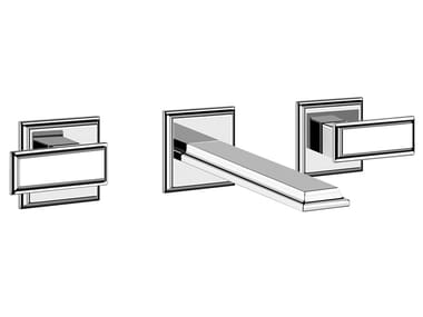 ELEGANZA - 3 hole wall-mounted metal washbasin mixer by Gessi