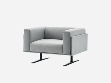 MARCUS - Fabric armchair with armrests by Inclass