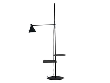 NOTA - Powder coated aluminium floor lamp with shelf by DE PADOVA