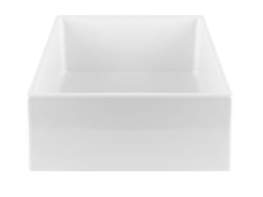 RETTANGOLO - Countertop square ceramic washbasin by Gessi