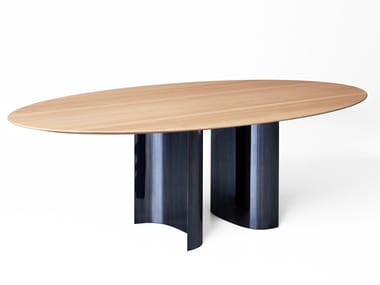 JEFF - Oval chestnut table by Porro