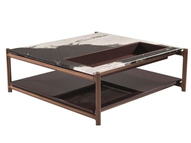 KING'S CROSS - Low square marble coffee table by Visionnaire