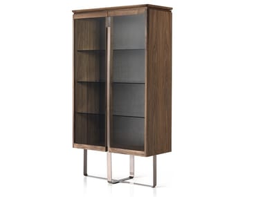 LEONARDO L513N - Walnut display cabinet by Arte Brotto