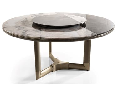 MORGAN - Round marble table with Lazy Susan by Visionnaire