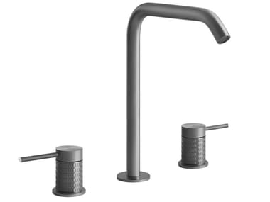 MECCANICA - 3 hole countertop stainless steel washbasin mixer by Gessi