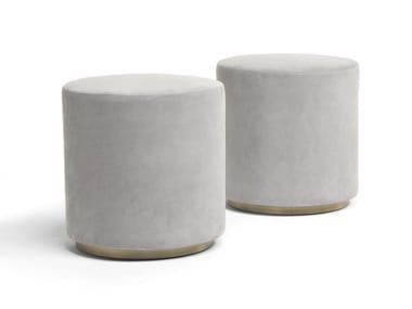 MORRIS - Upholstered leather pouf by Fratelli Boffi
