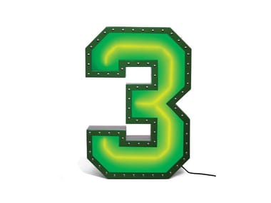 NUMBER 3 - Fluorescent Light letter by Delightfull