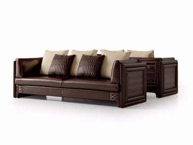 NUMERO TRE - 3 seater leather leisure sofa by Turri