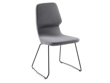 OBLIQUE - Sled base upholstered fabric chair by Prostoria