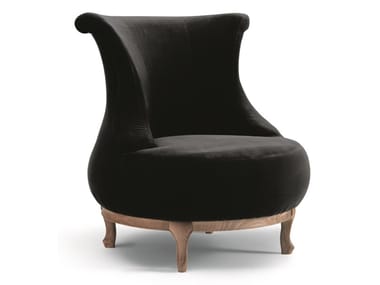 PLUMP/A - Cotton velvet armchair by Fratelli Boffi
