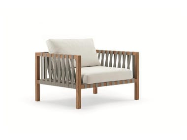 MISTRAL - Fabric garden armchair with armrests by RODA