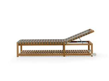 NETWORK 142 - Recliner teak sun lounger with castors by RODA
