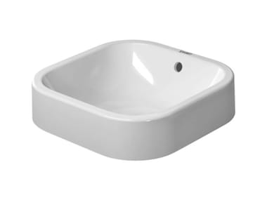 HAPPY D.2 - Countertop square grinded ceramic washbasin by Duravit