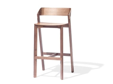MERANO 311 403 - High solid wood stool with back by TON