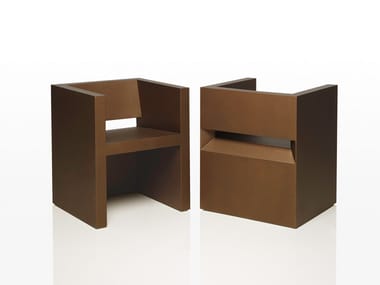 VELA - Garden polyethylene easy chair with armrests by Vondom