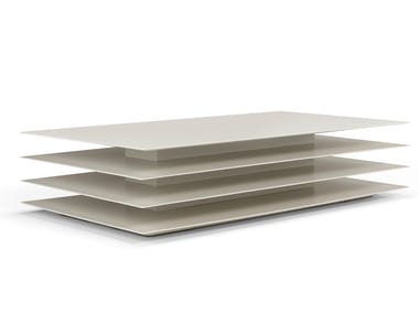 MILLEFOGLIE - Lacquered rectangular solid wood and MDF coffee table by Amura