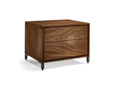 RIALTO NIGHT FLY - Night table in blockboard and solid wood with 2 drawers by Riva 1920
