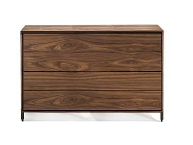 Rialto - Solid wood chest of drawers with integrated handles by Riva 1920