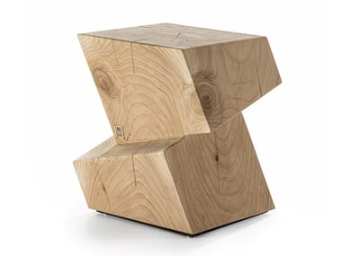 ROTTERDAM - Low solid cedar wood stool by Riva 1920