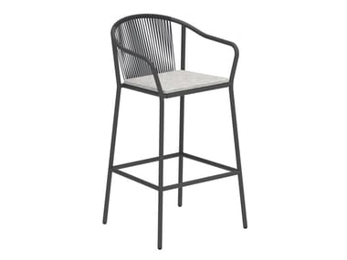 SAMBA - High aluminium garden stool with footrest by Royal Botania