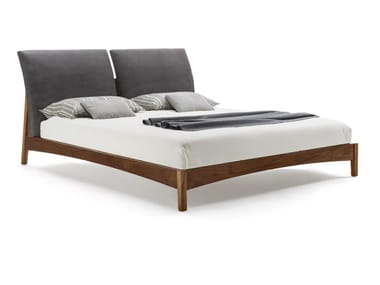 SLEEPY - Wooden double bed with fabric upholstered headboard by Riva 1920