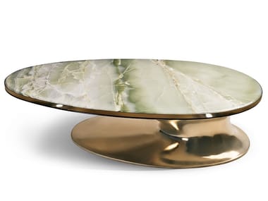 SOWILO - Oval marble coffee table by Visionnaire