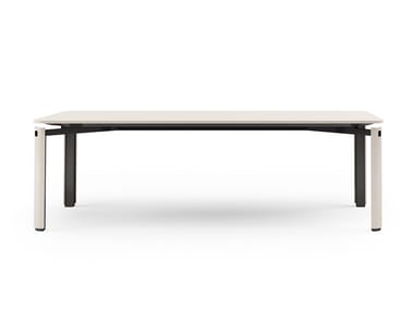 ZENIT - Lacquered rectangular metal table and wood top by Turri